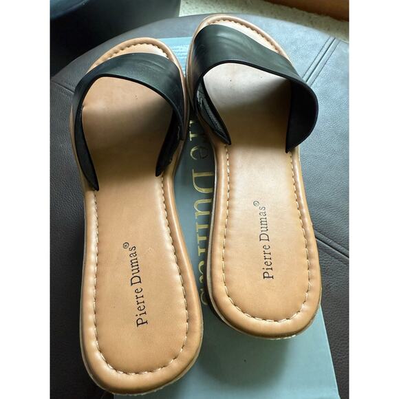 Pierre Dumas Black Flats | Womens Size 7.5 | Sandals - Picture 1 of 8